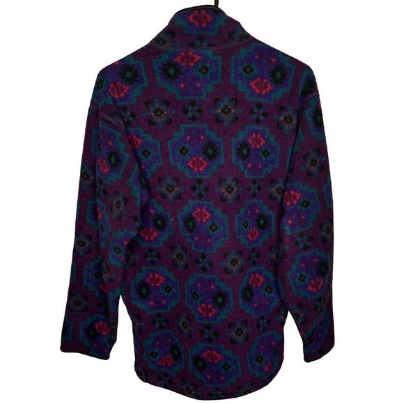 Vintage 90s REI Aztec Tribal Print Full Zip Fleece Jacket Large - Picture 2 of 5